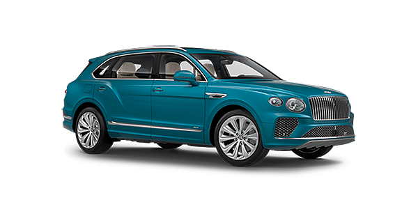 Bentley Hong Kong - DCH Bentley Bentayga EWB Azure front side angled view in Topaz blue coloured exterior. 